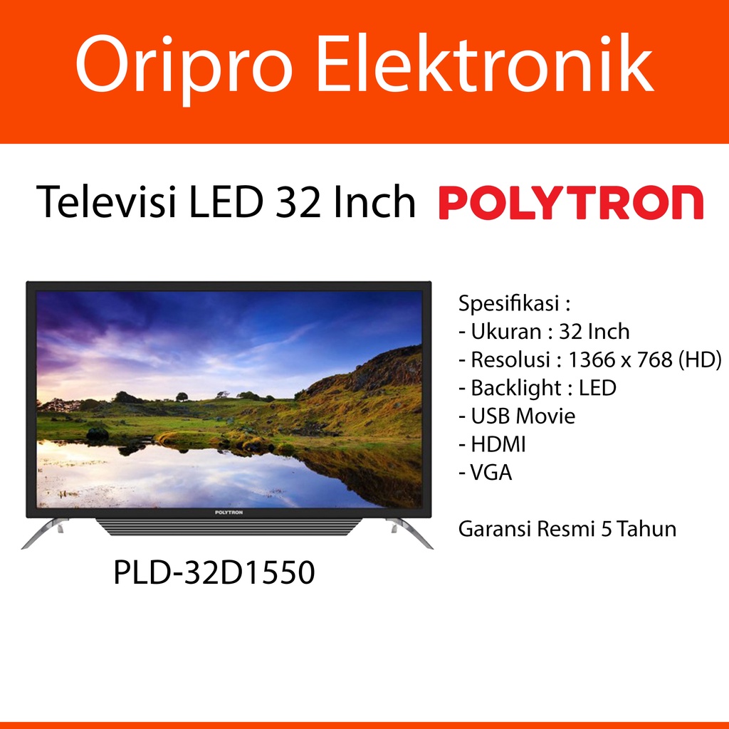 Televisi LED TV 32 Inch Polytron USB Movie PLD32D1550