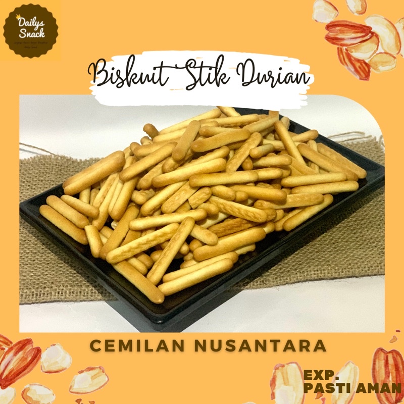 

SNACK KILOAN / MAKANAN RINGAN - BISKUIT STIK DURIAN 250 GRAM