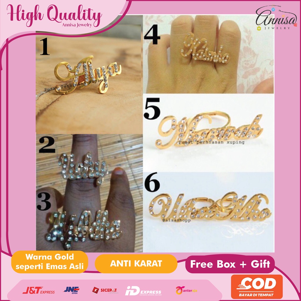 Cincin Nama 1 Ring Permata Cantik Seperti Emas Aslii Handmade by Annisa Jewelry