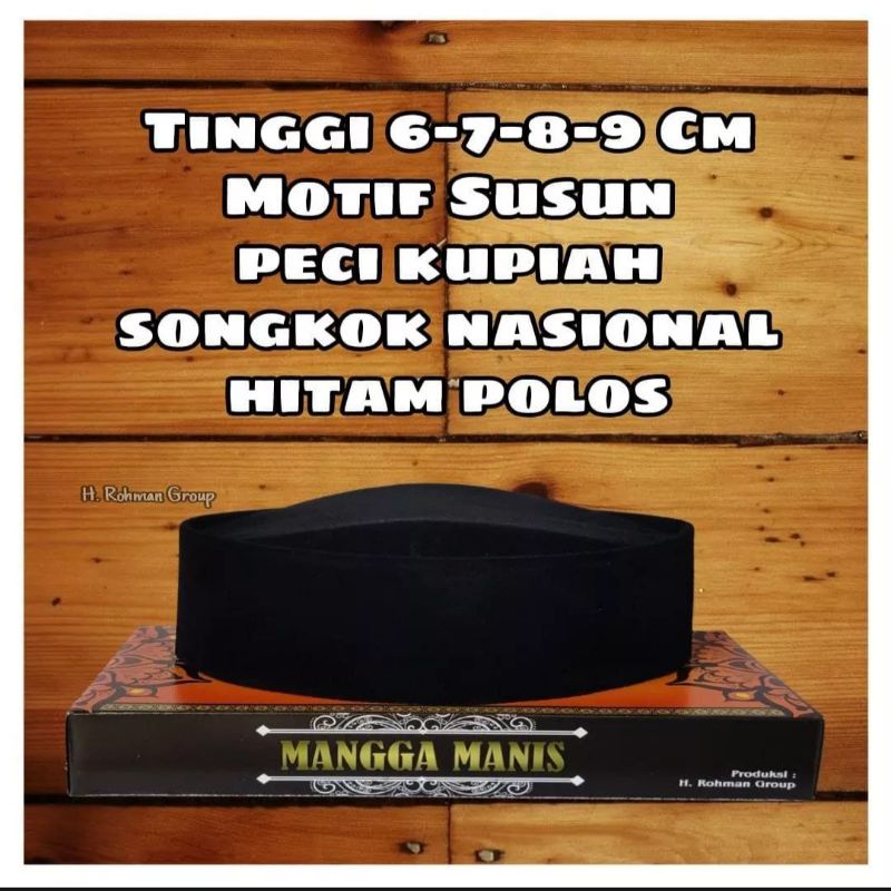 SONGKO PECI SUSUN TINGGI 6CM 7CM KOPIAH SUSUN HITAM TINGGI 6CM 7CM PECI HITAM SUSUN TINGGI 6CM 7CM 8