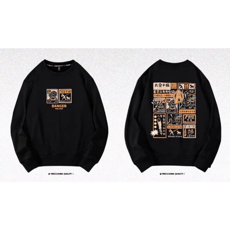 DANGER CREWNECK UNISEX BAHAN FLEECE