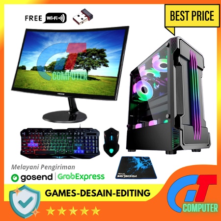 PC Gaming Lengkap i7 4790 Generasi 4 / VGA GTX 1050 Ti 4GB / Ram 16GB / SSD / Editing - Gaming