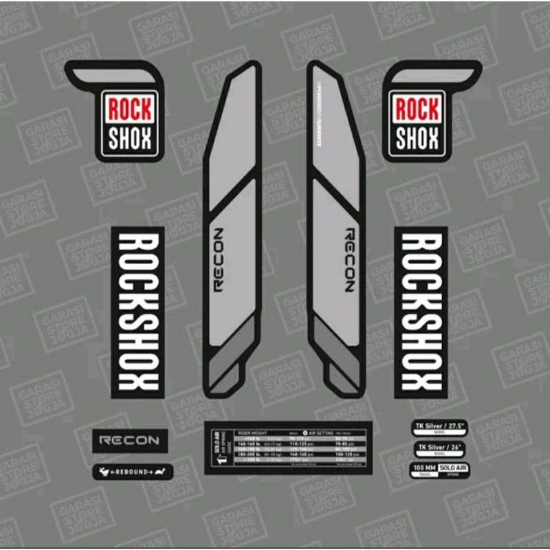 Decal Rockshox Recon Silver