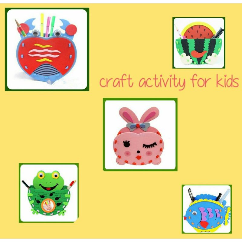 

CRAFT ACTIVITY DIY HANDMADE PEN HOLDER MAINAN EDUKASI ANAK TEMPAT PENSIL BAHAN EVA