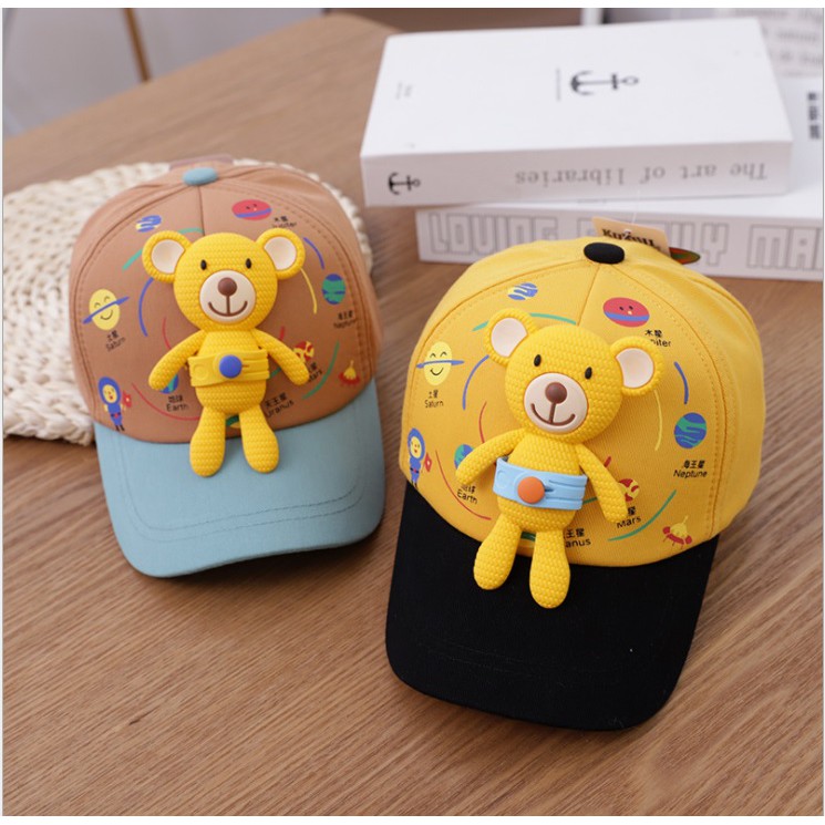 Topi baseball anak import motif teddy bear