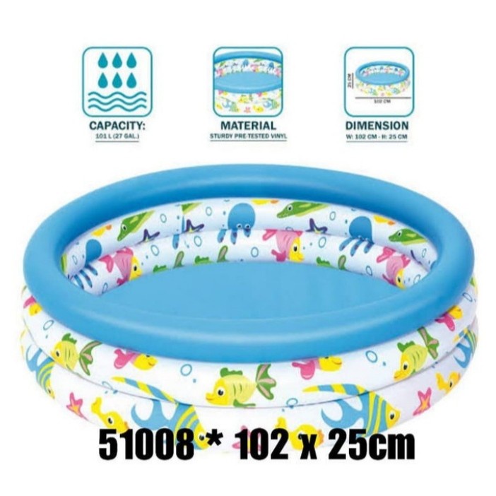 Kolam Renang Anak Ocean Life Bestway 51008 Uk 102 x 25