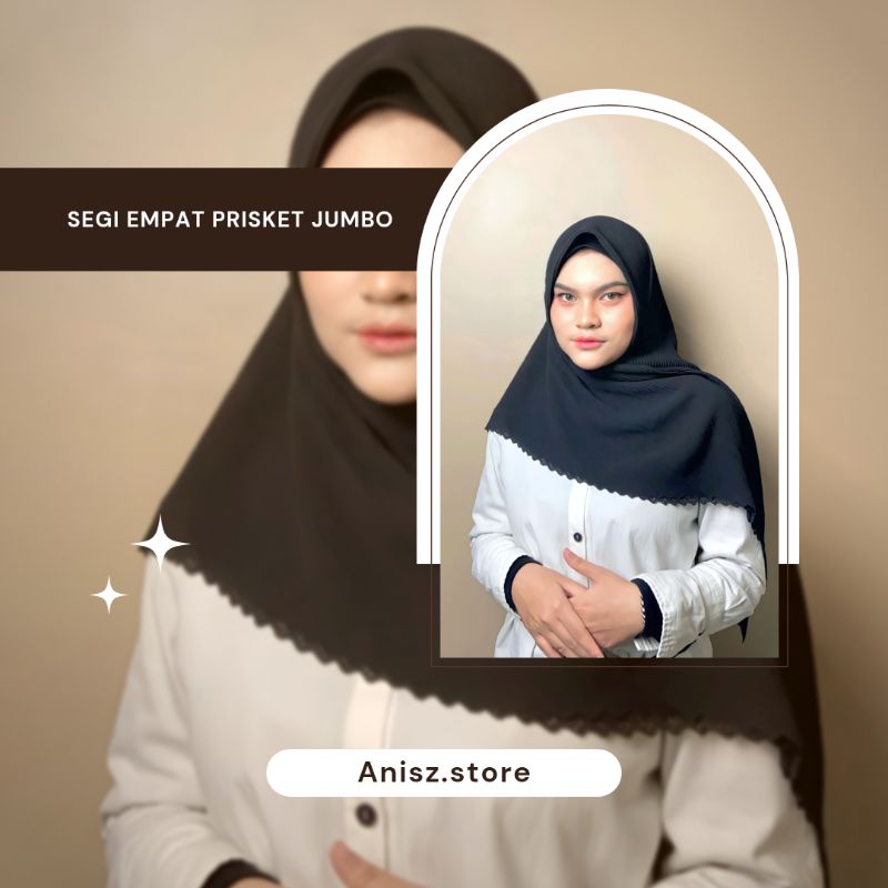Segi empat Prisket Jumbo full plisket bahan babydoll 130x130