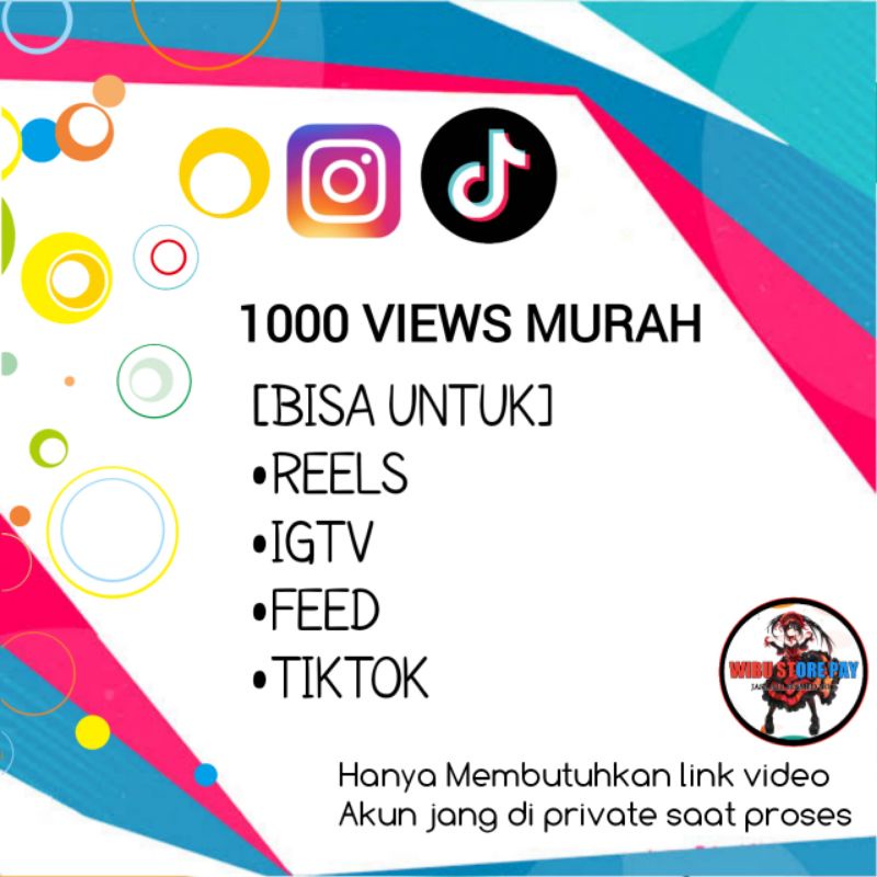 Wibustorepay  100 LIKE 1000 VIEW lntaGram REELS, lGTV, FEED / 1000 VIEWS TlKTOK global bergaransi