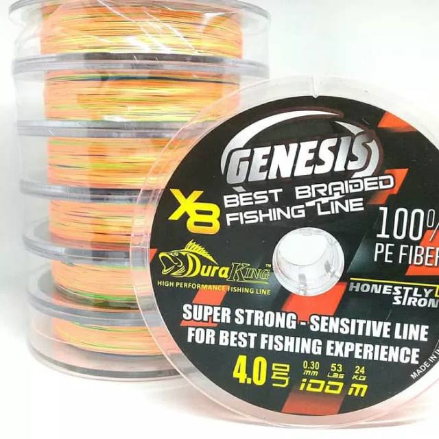 Benang Duraking GENESIS X8 BEST BRAIDED FISHING LINE (SUPER STRONG-SENSITIVE)