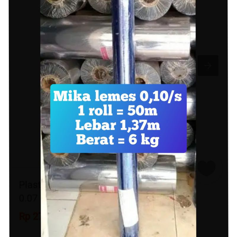 

Mika lemes 0,10/s 0,10 roll isi 50m sampul buku meja mika kasir pelindung covid