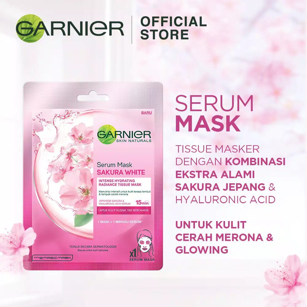 Garnier Serum Mask Hydra Bomb Sakura White Skin Care (Masker Wajah Untuk Kulit Cerah