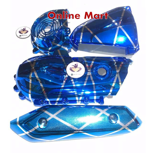 cvt plus tutup kipas cover knalpot beat fi injeksi scoopy fi 2014 blue x