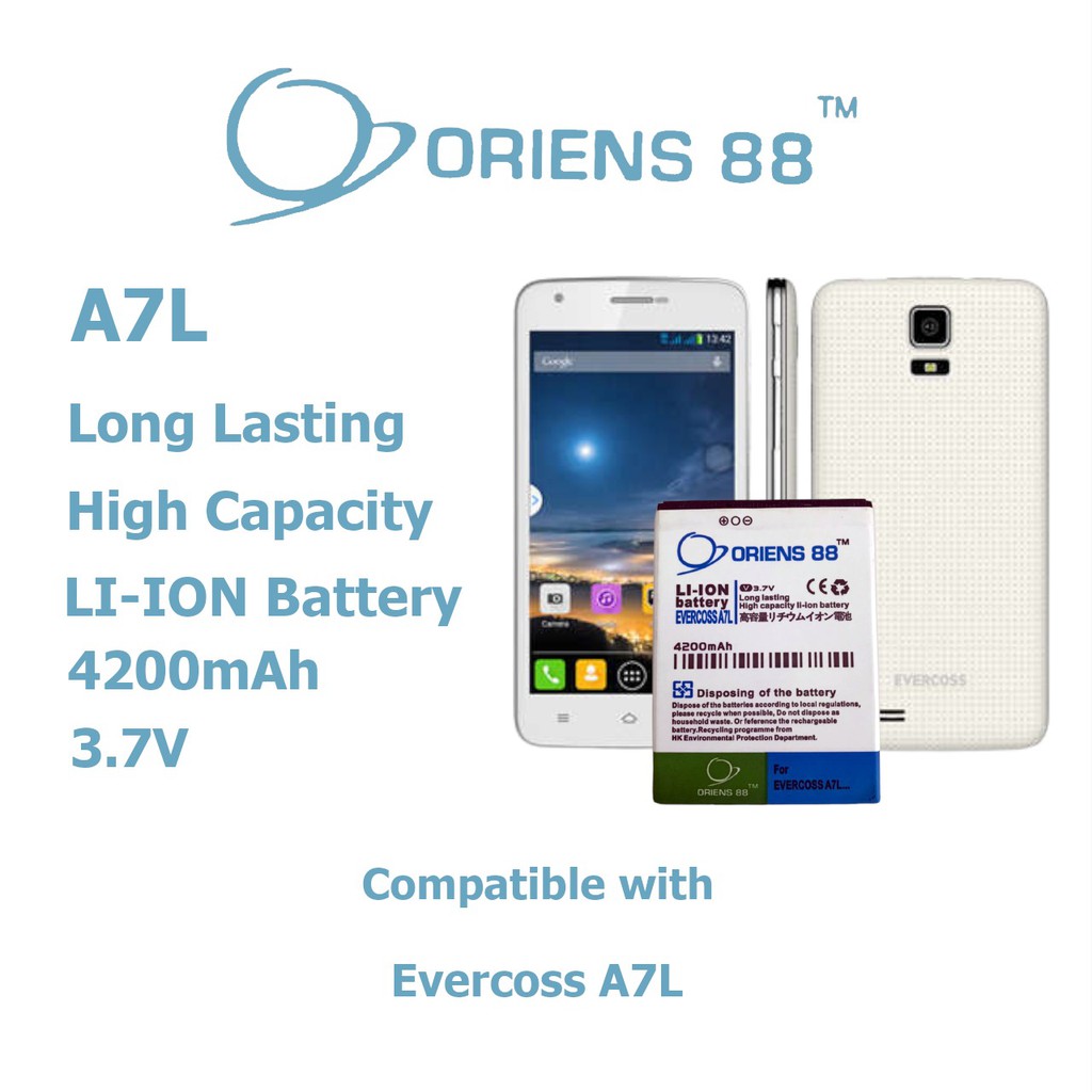 (P) Baterai batre battery EVERCOSS A7L double power/IC oriens88