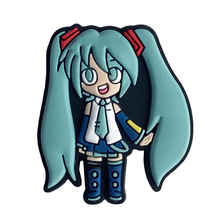 Lucu Hatsune Miku Jibz Kartun Croc charms Pin Aksesoris Sepatu Menghias Sandal Sendal Gesper Anak Hadiah Yang Baik