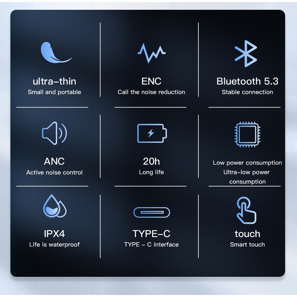 TWS Wireless Earphone Bluetooth Earbuds Bluetooth Noise-cancelling Headphones Upgraded Bluetooth 5.3 Earphones Wireless HIFI Headset Waterproof - AIR 2