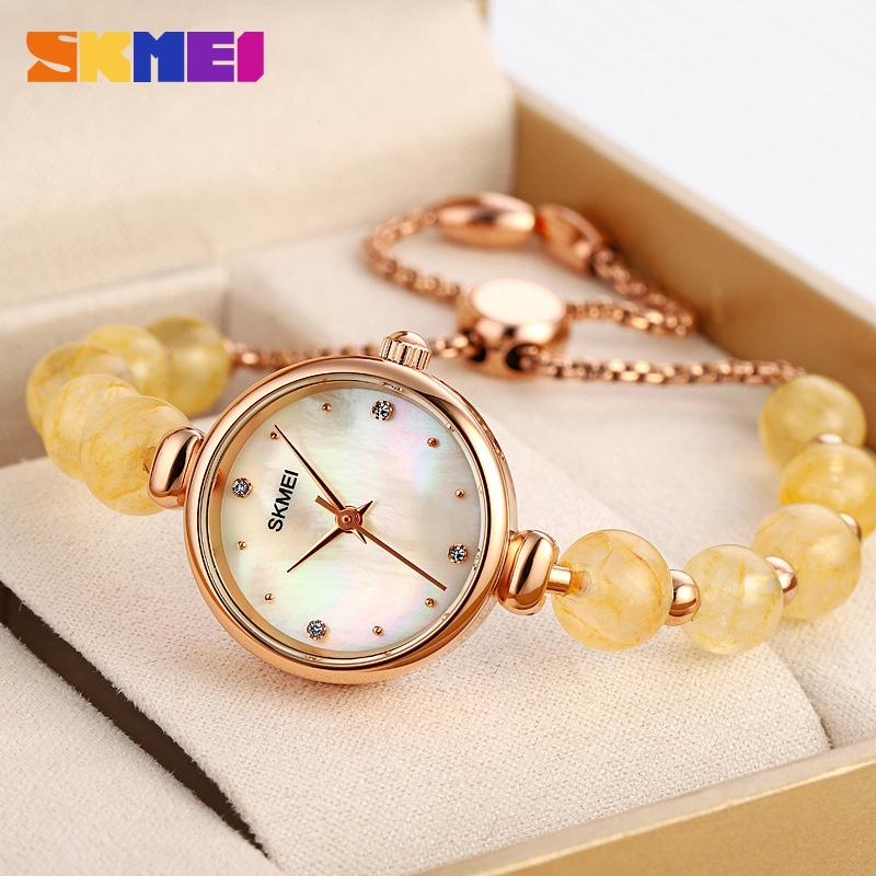 SKMEI 1983 Jam Tangan Wanita Analog Tali Mutiara Stainless WATCHKITE WKOS
