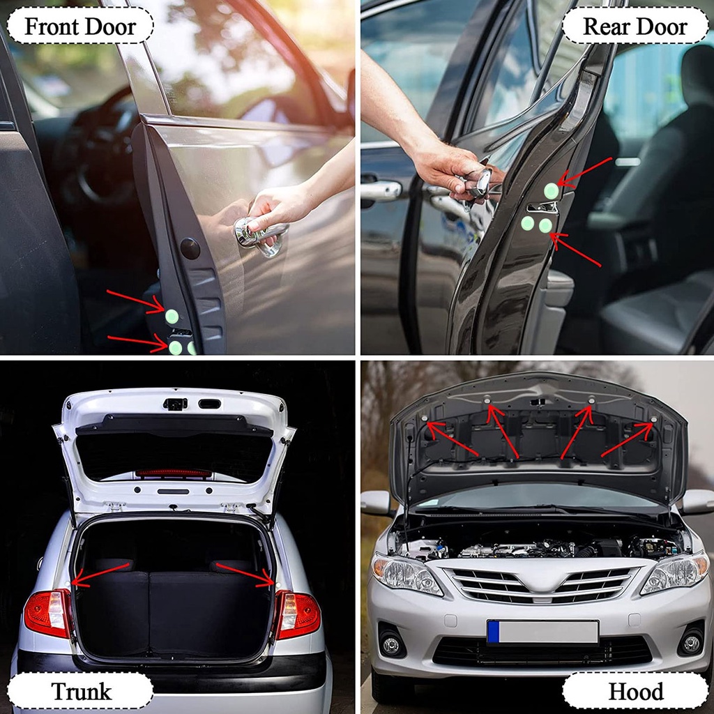 4buah gasket Peredam Kejut anti Tabrak Pintu Mobil Luminous shock absorber gasket Shockproof Peredam Suara Silent pad