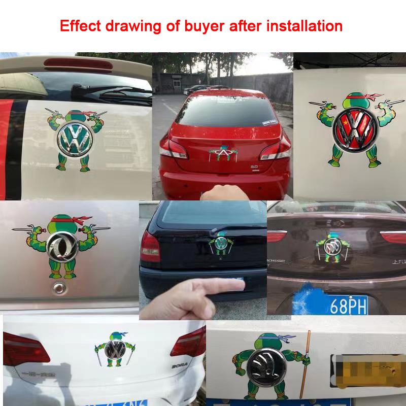 Stiker Mobil Ninja Turtles logo Mobil Stiker Hias Kepribadian Kreatif Lucu Stiker logo Mobil Stiker Hias Eksterior Mobil