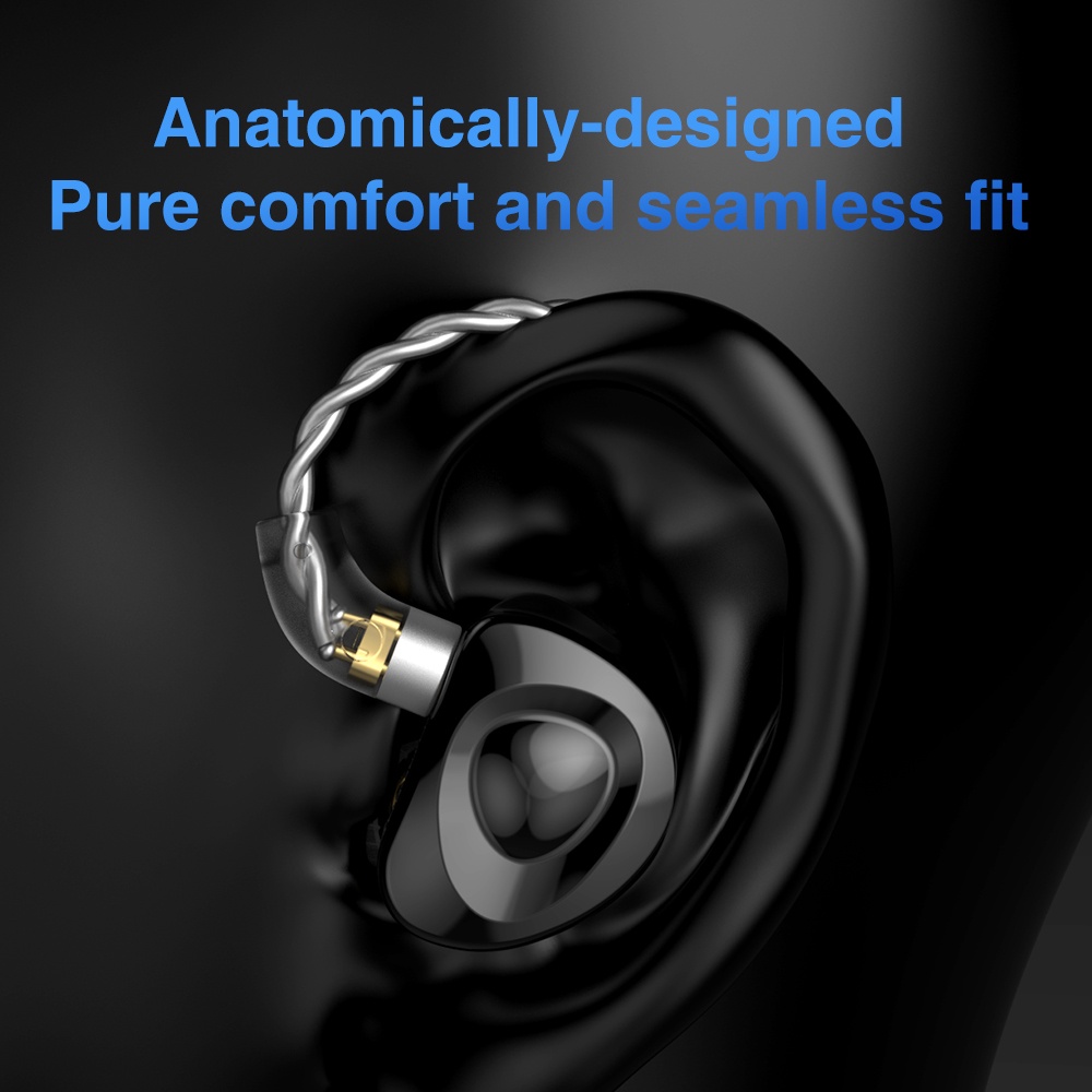 Trn MT4 2DD HiFi In Ear Earphone Bass Performa Tinggi Dual Dynamic Drivers Earbuds DJ Sport Game Headphone Untuk MT1 VX V90