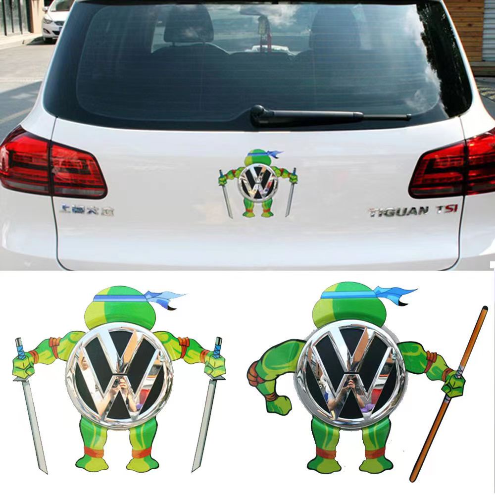 Stiker Mobil Ninja Turtles logo Mobil Stiker Hias Kepribadian Kreatif Lucu Stiker logo Mobil Stiker Hias Eksterior Mobil