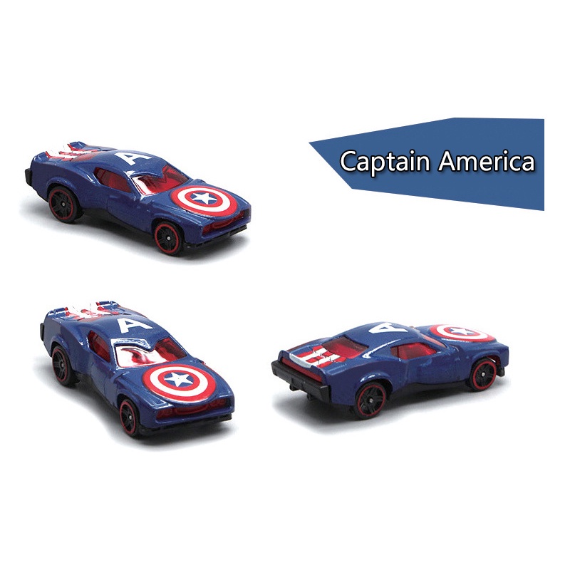 6pcs/set Avengers Mobil Mainan Alloy Spider Man Iron Man Captain America Angka Racing Cars Model Ulang Tahun Anak Gif