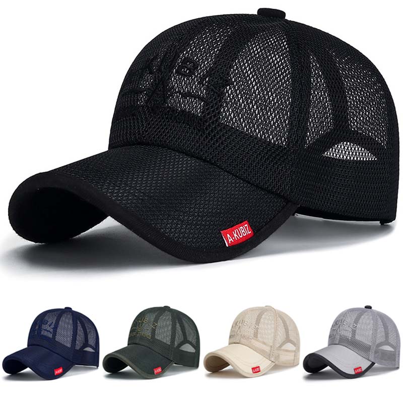 Snapback Topi Baseball Berkualitas Tinggi Baru Untuk Pria Musim Panas A-KUBIZ Korea Kasual Warna soild net cap woman Adjustable Untuk Topi Olahraga outdoor