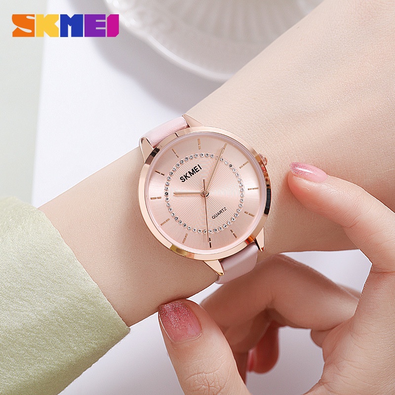 SKMEI 1976 Jam Tangan Wanita Analog Tali Kulit WATCHKITE WKOS