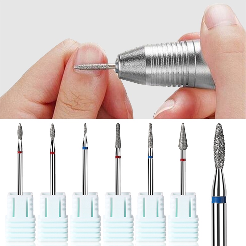 Bor Kuku Milling Cutter Carbide Cuticle Clean Rotary Elektrik Manicure Pedicure Round Top Diamond Nail Drill Bit