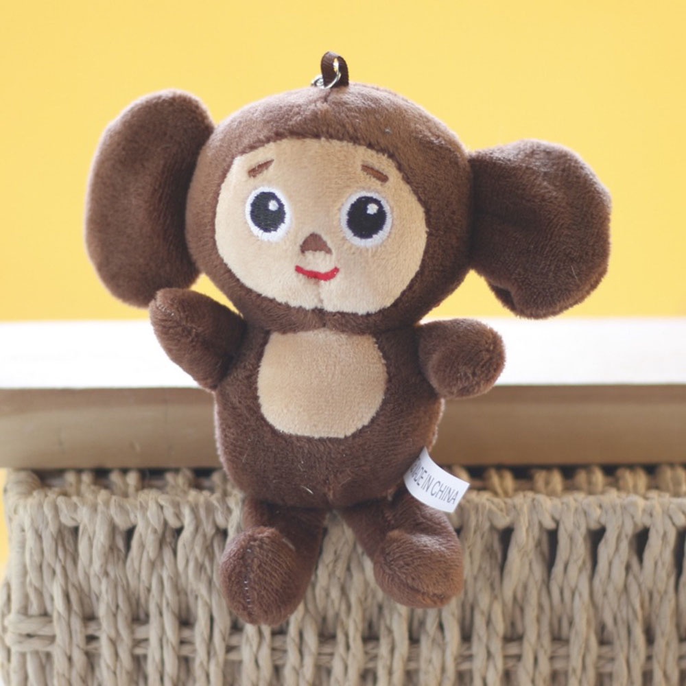 Rusia Telinga Besar Monkey Mobil Liontin Mewah Boneka Lucu Gantungan Kunci