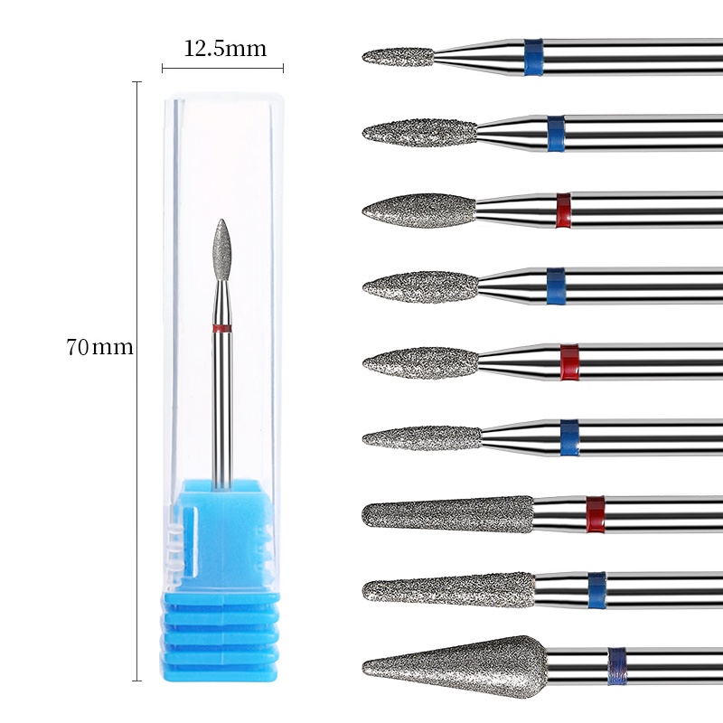 Bor Kuku Milling Cutter Carbide Cuticle Clean Rotary Elektrik Manicure Pedicure Round Top Diamond Nail Drill Bit