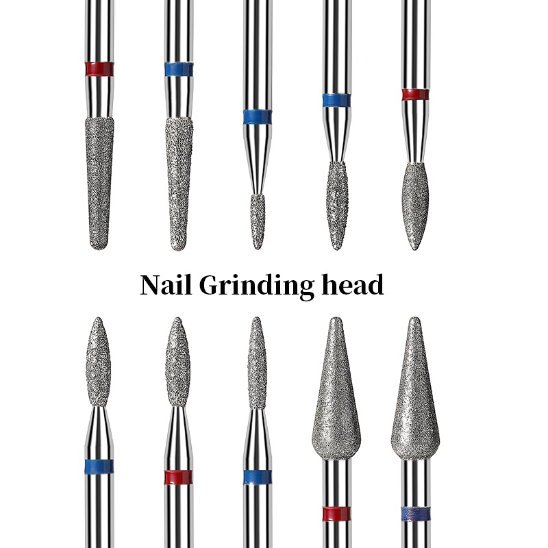 Bor Kuku Milling Cutter Carbide Cuticle Clean Rotary Elektrik Manicure Pedicure Round Top Diamond Nail Drill Bit