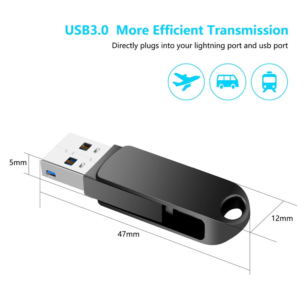 Flashdisk HP OTG 2in1 USB 3.0 Flash Drive Untuk Iphone Pen Drive Untuk i/O/S Laptop 16GB 512GB 1TB