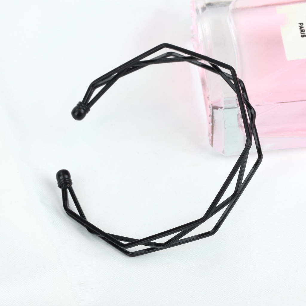 Fashion Fitur Tidak Teratur Gelang Geometris Bukaan Tiga Lapis Gelang Adjustable Aksesoris Wanita