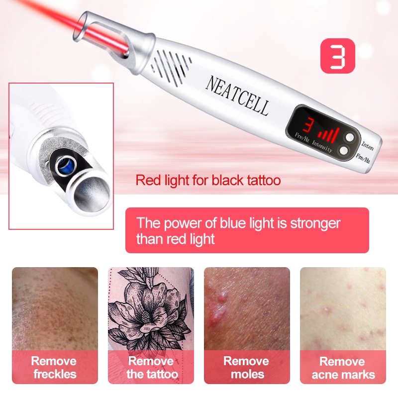 NEATCELL Picosecond Laser Menghapus Bekas Tato Atau Sulam Alis Lalat /red laser pen Membuang tahi lalat bintik hitam / Bintik flek wajah / Tato dll 100% ORIGINAL