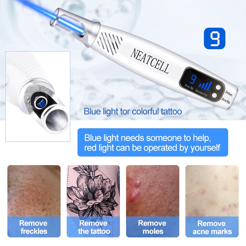 NEATCELL Picosecond Laser Menghapus Bekas Tato Atau Sulam Alis Lalat /red laser pen Membuang tahi lalat bintik hitam / Bintik flek wajah / Tato dll 100% ORIGINAL