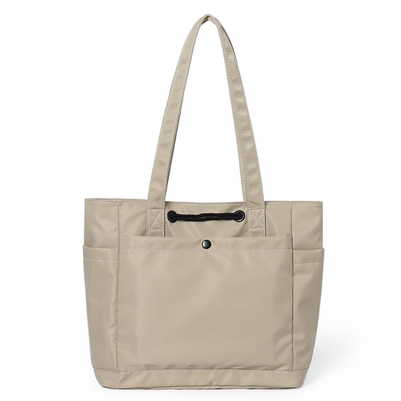 ℗ஐ▬Sera  Kapasitas Besar Nilon Serut Tote Tas Pria dan Wanita Sekolah Komuter Tas Tahan Air Tas Bahu Fashion Serbaguna Tas Tangan