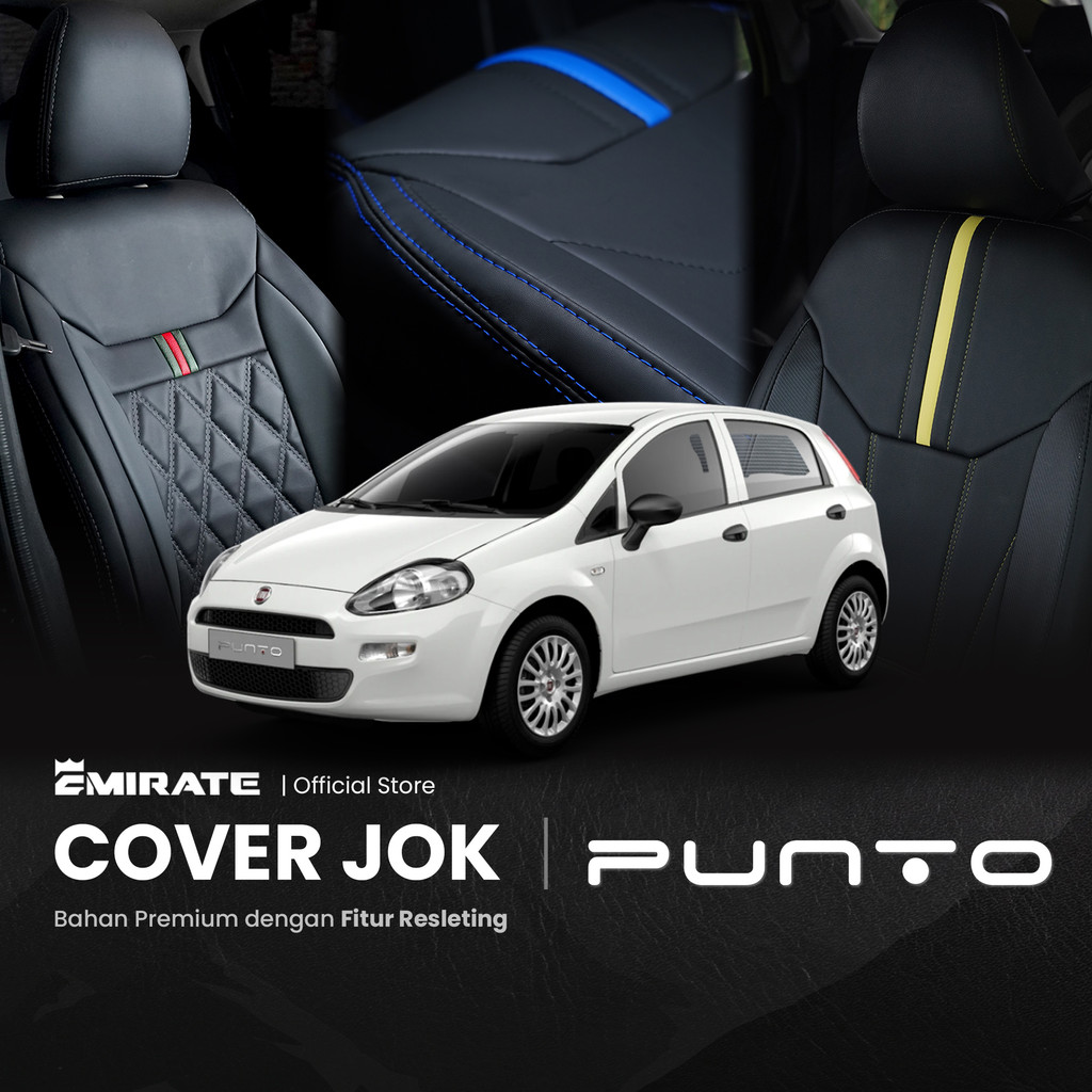 Sarung Jok Mobil Fiat Punto dengan Resleting  / Cover Jok Mobil Fiat Punto Fullset by Emirate Seat C