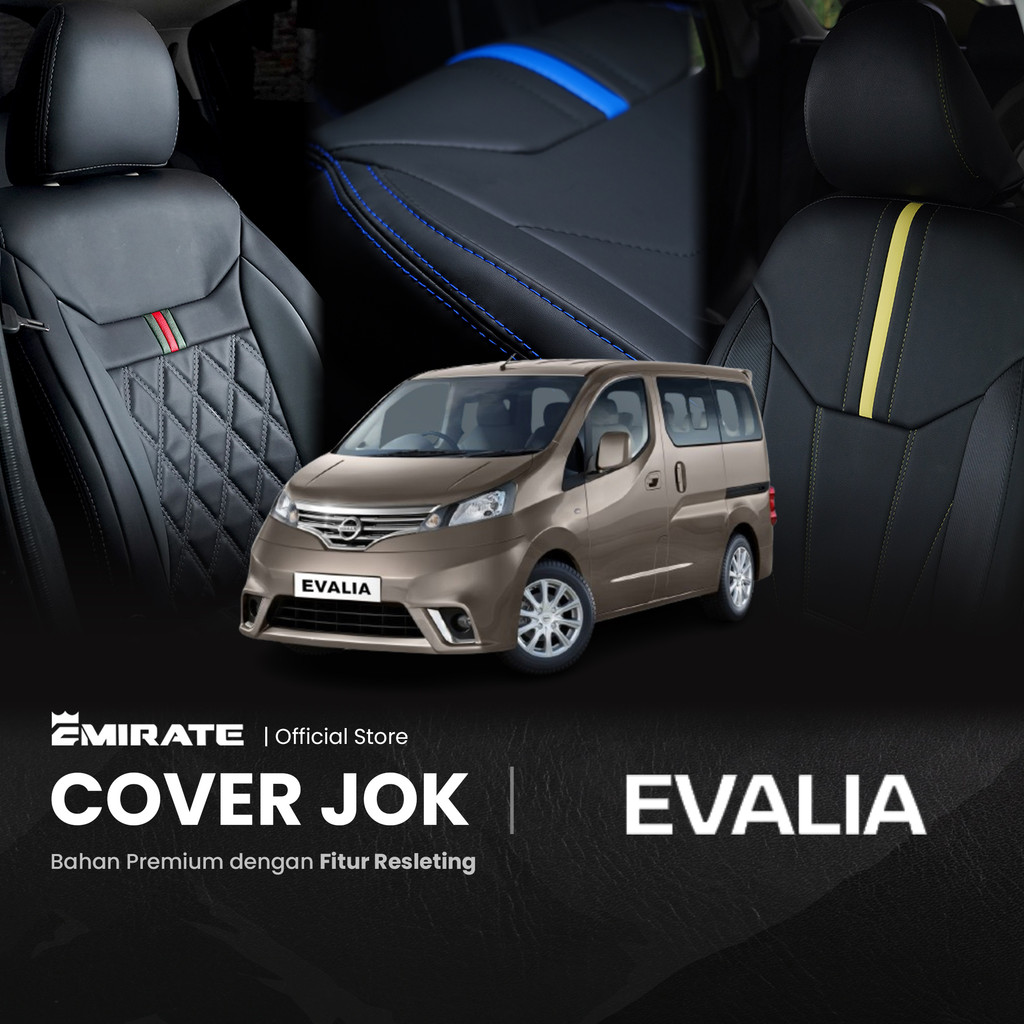 Sarung Jok Mobil Nissan Evalia dengan Resleting  / Cover Jok Mobil Nissan Evalia Fullset by Emirate 