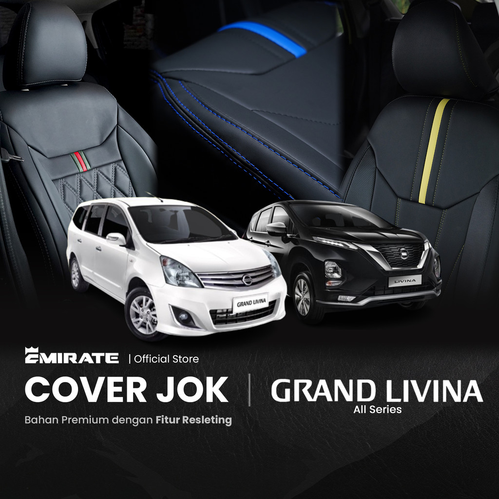 Sarung Jok Mobil Nissan Grand Livina dengan Resleting  / Cover Jok Mobil Nissan Grand Livina Fullset