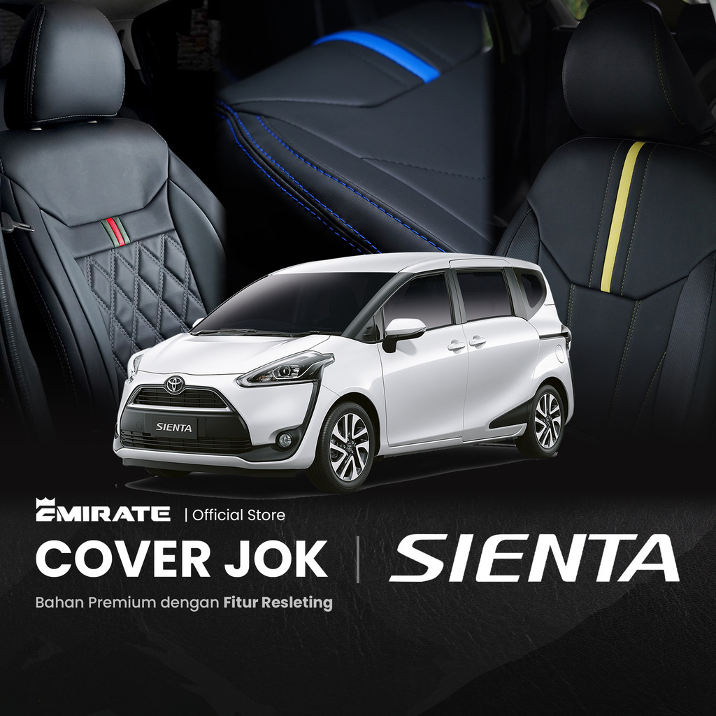 Sarung Jok Mobil Toyota Sienta dengan Resleting  / Cover Jok Mobil Toyota Sienta Fullset by Emirate 