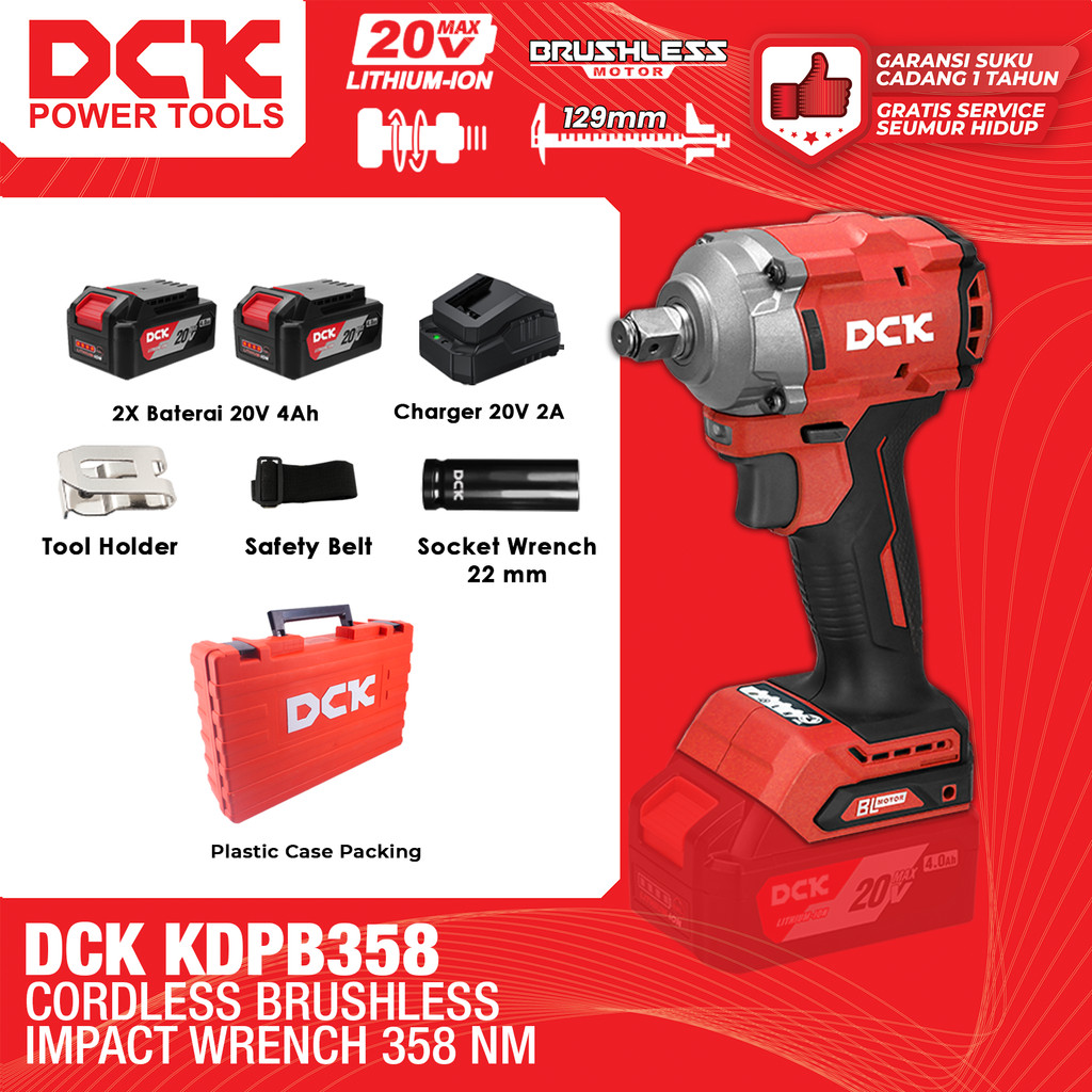 DCK KDPB358 Cordless Brushless Impact Wrench 358Nm