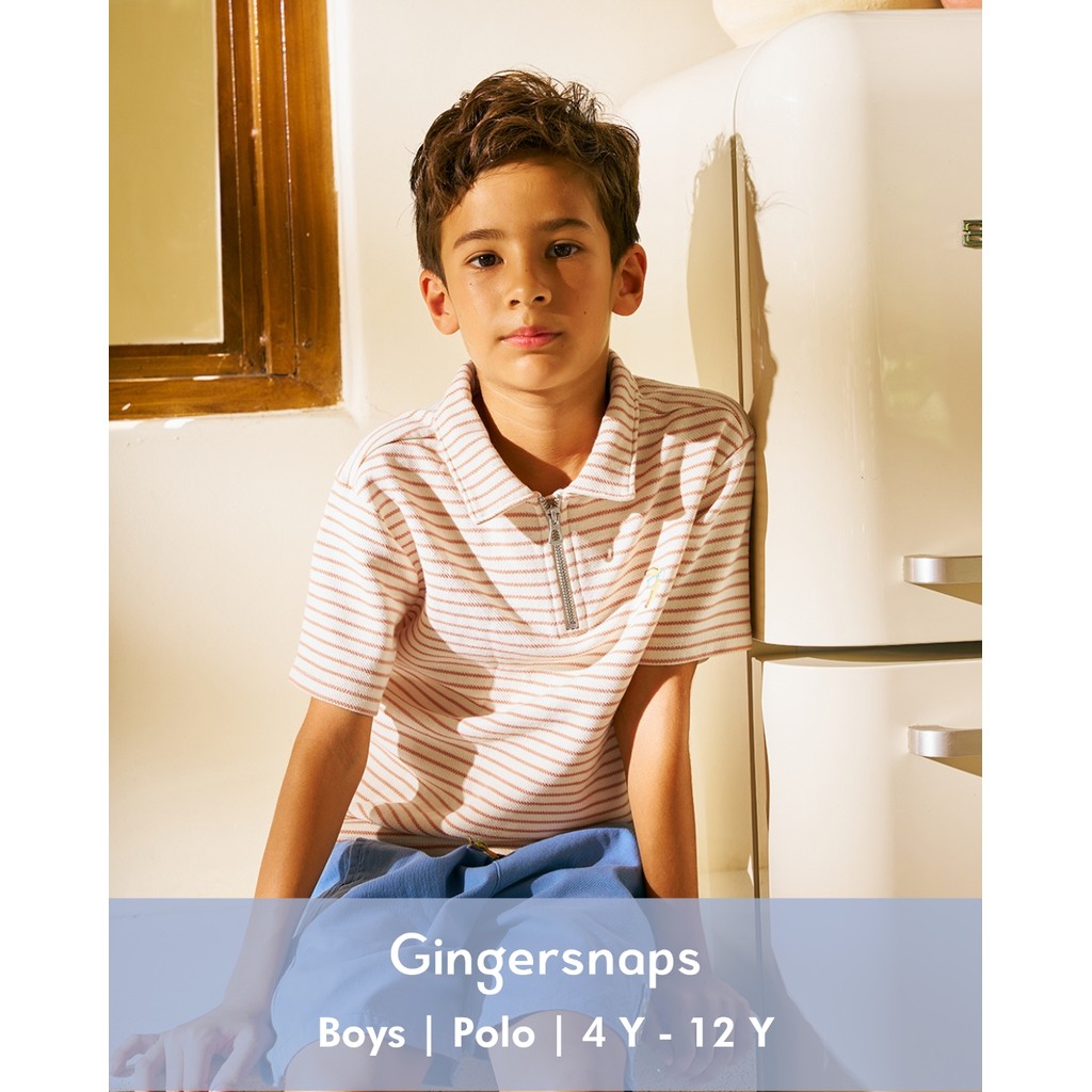 Gingersnaps Havana Paradise Polo Brown - Kaos Polo Anak Laki (Coklat)