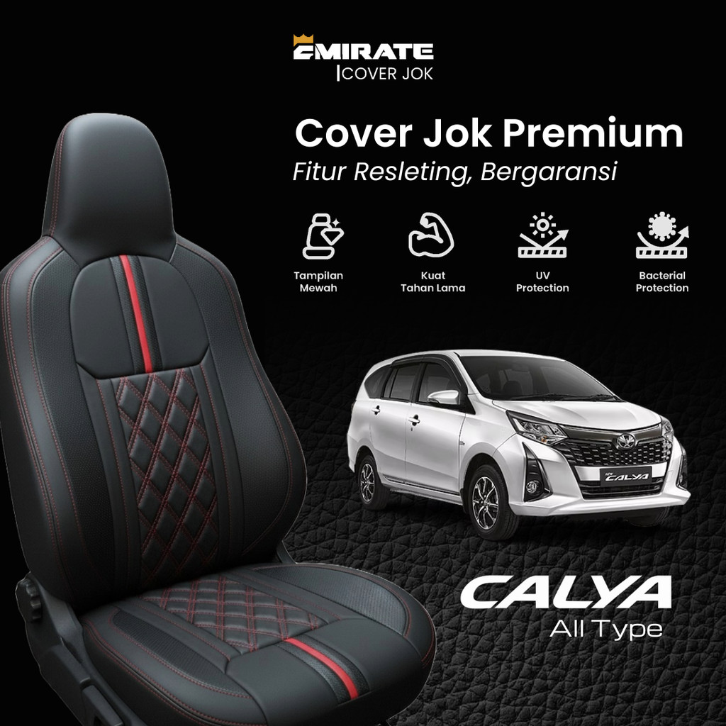 Sarung Jok/Cover Jok Premium Emirate dengan Resleting Mobil Toyota Calya