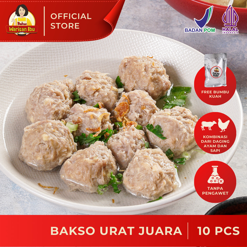Bakso Urat Juara isi 10 Pcs Free Bumbu Kuah Warisan Ibu