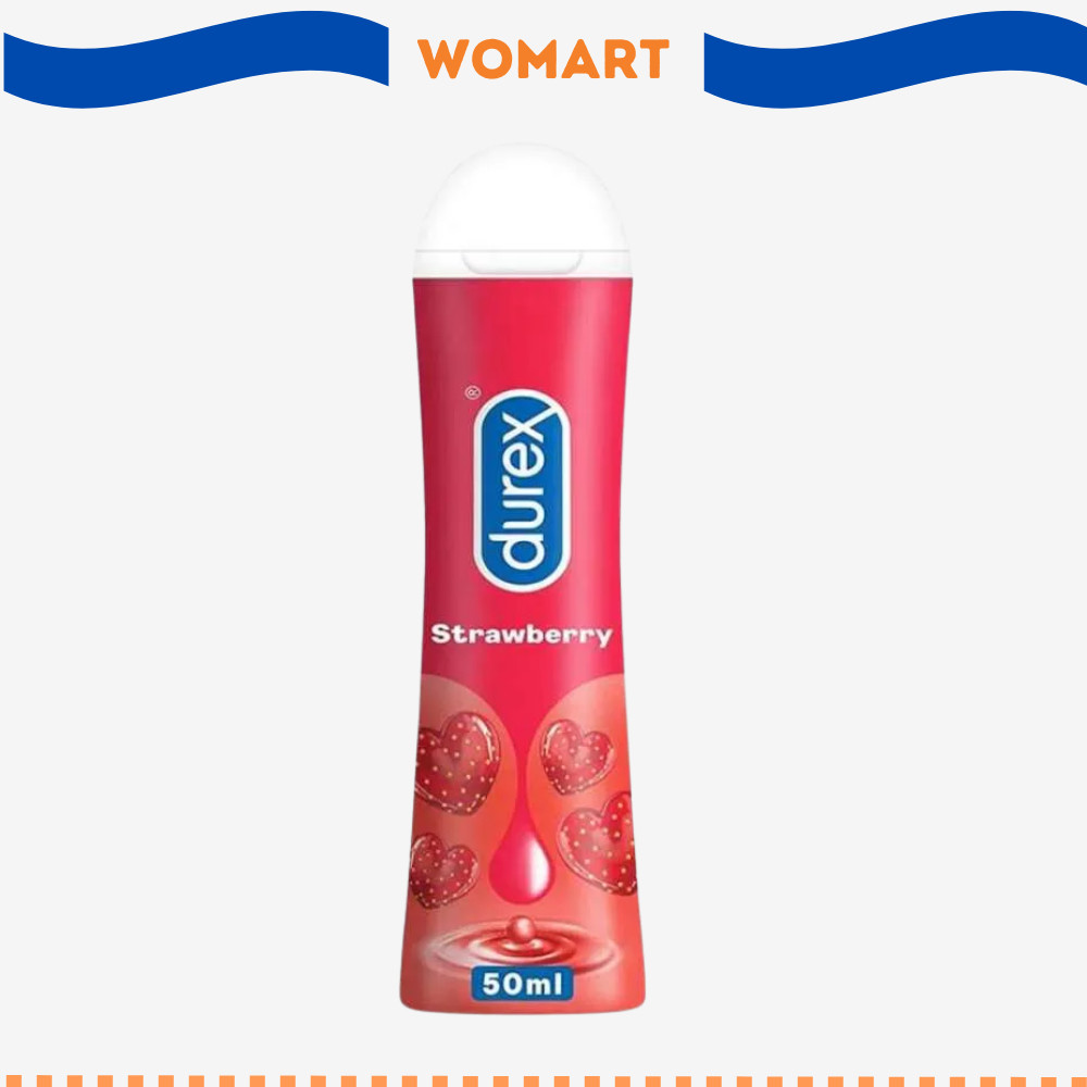 Durex Strawberry Pelumas Gel Seks Pria & Wanita Rasa Strawberry 50Ml Bottle - Pelumas Berbahan Dasar