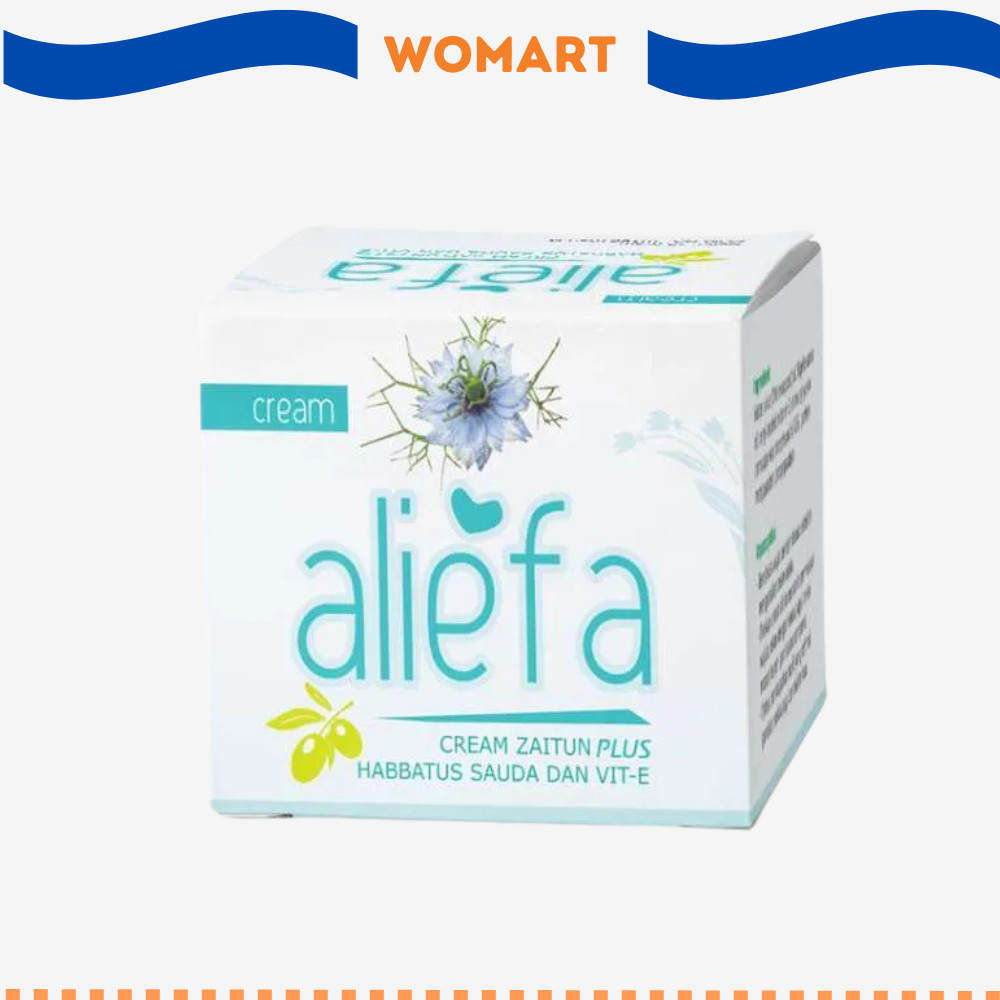 Krim Wajah Aliefa Cream Zaitun Plus Habbatus Sauda & Vitamin E - 15 Gr Womart