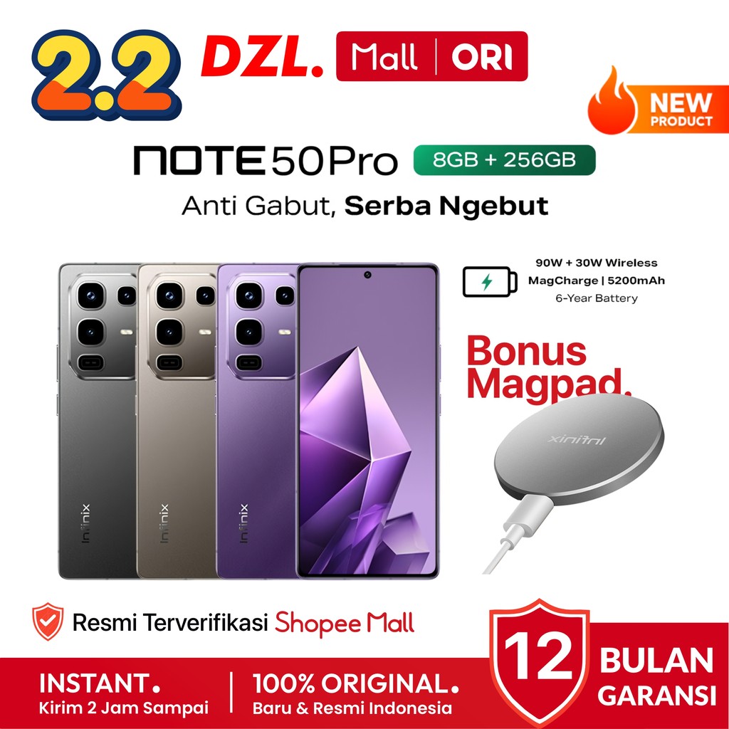 DZL - HP INFINIX Note 50 Pro 12/256 8/256 GB Original Resmi Official Store Mall Handphone Ori