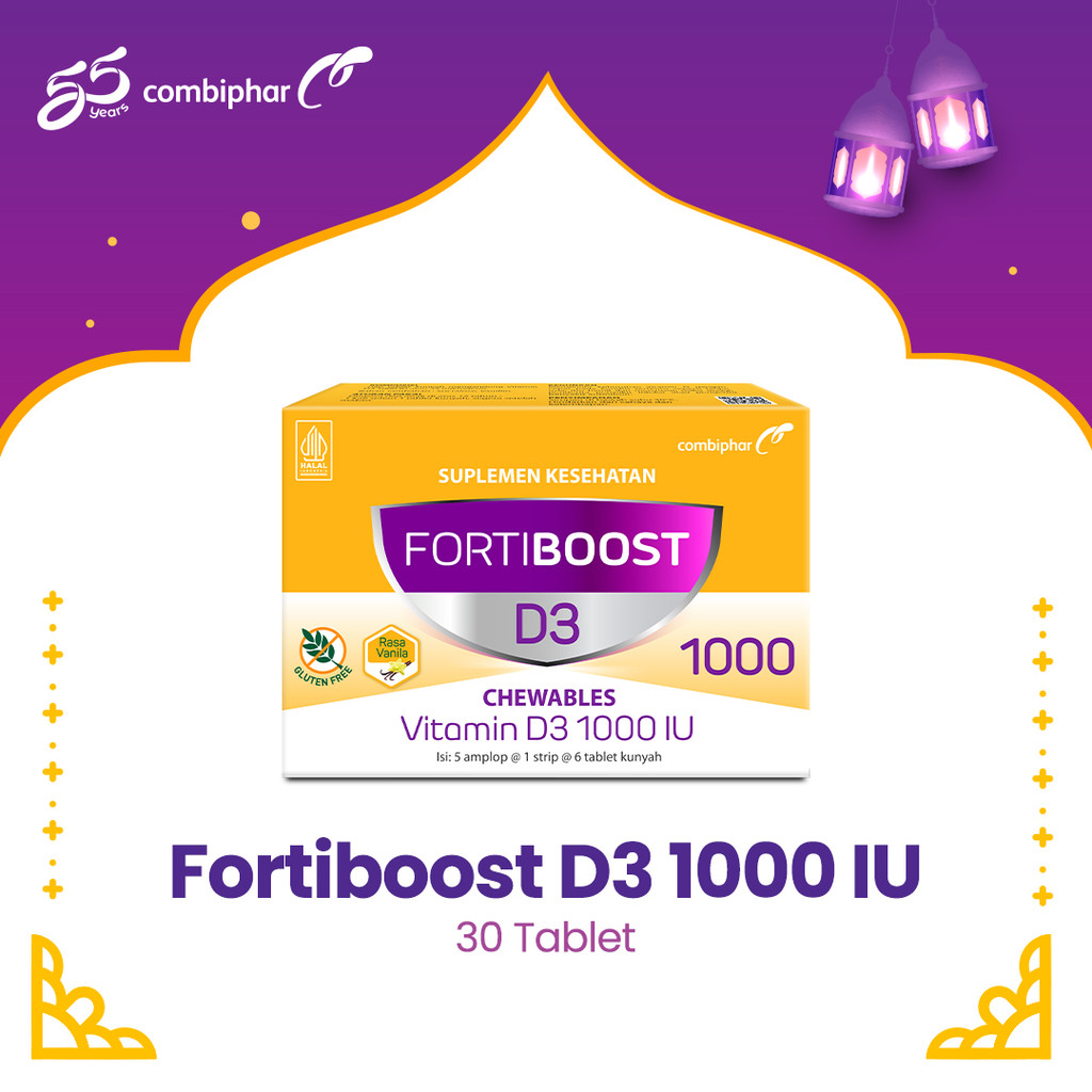 Fortiboost D3 1000 (30 tablet) - Vitamin D3 1000 IU Tablet Kunyah
