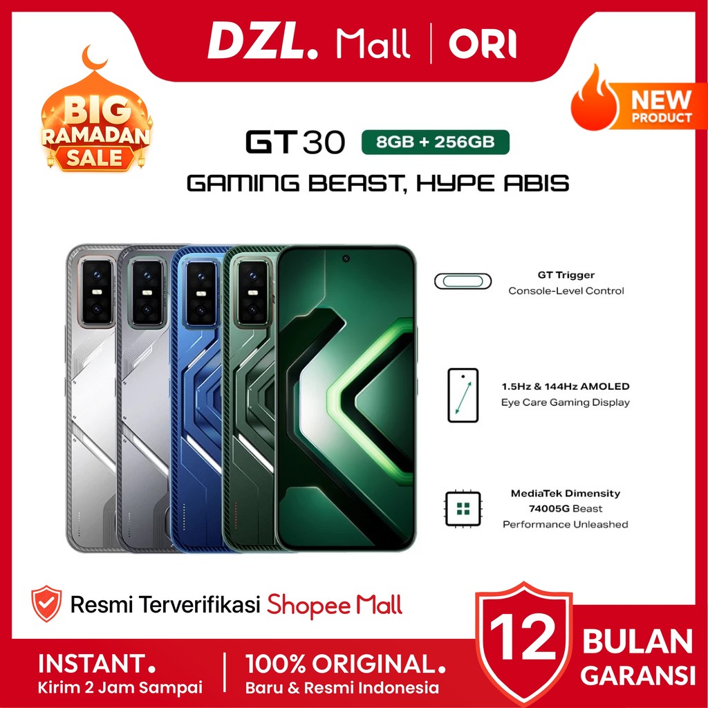 DZL - HP INFINIX GT 30 5G 8/256 GB Original Garansi Resmi Official Store Handphone Ori