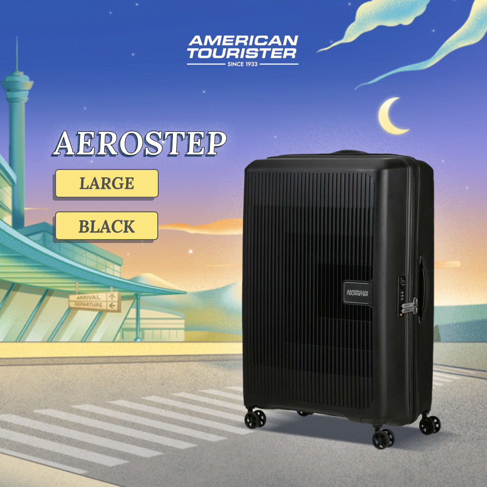American Tourister Koper Hardcase Aerostep Large 28" - Black